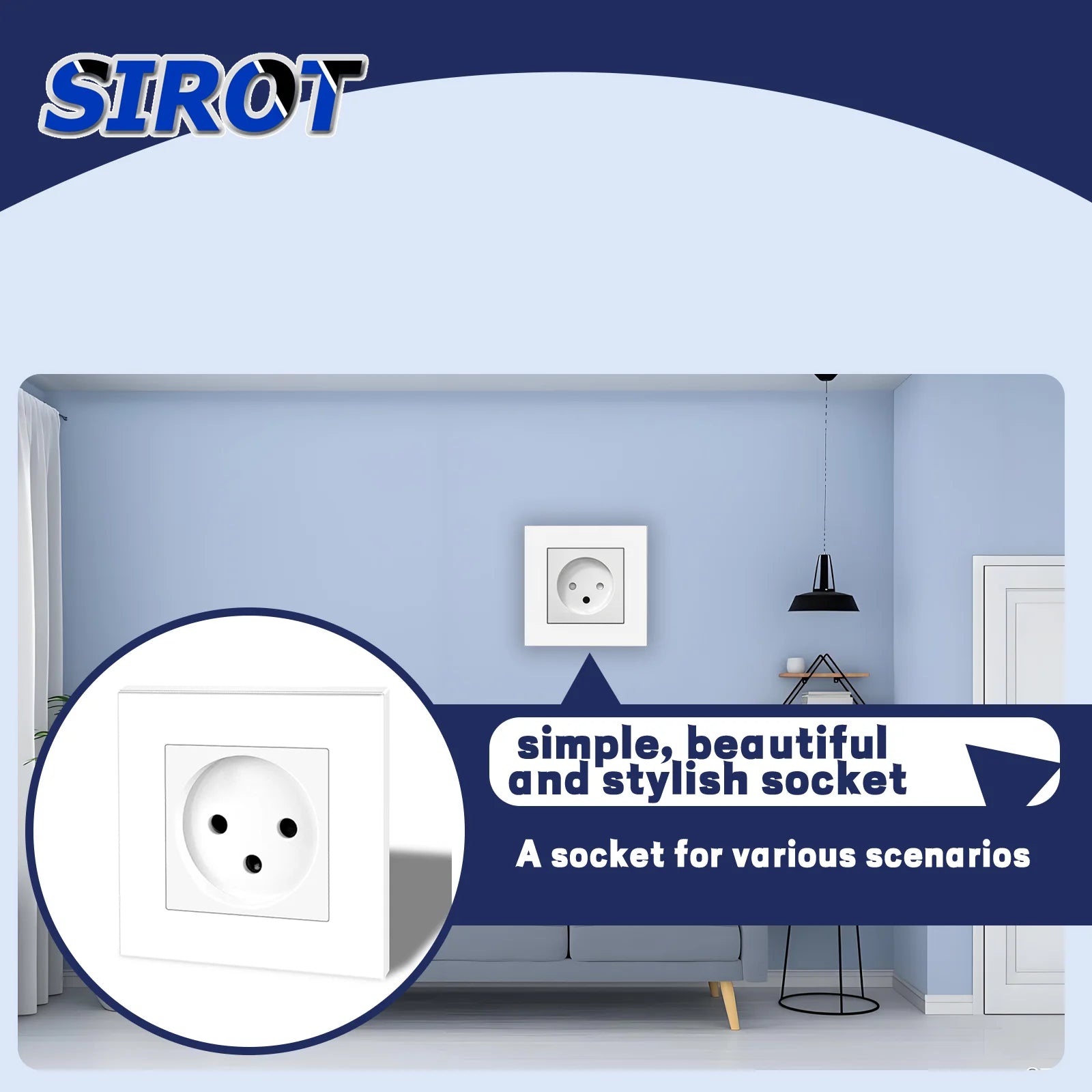 SIROT Israelische Steckdose mit USB Typ C, 86 mm flammhemmendes PC-Panel, AC 230 V 50 Hz, israelische Standard-Wandsteckdose, Weiß, Schwarz, Grau.