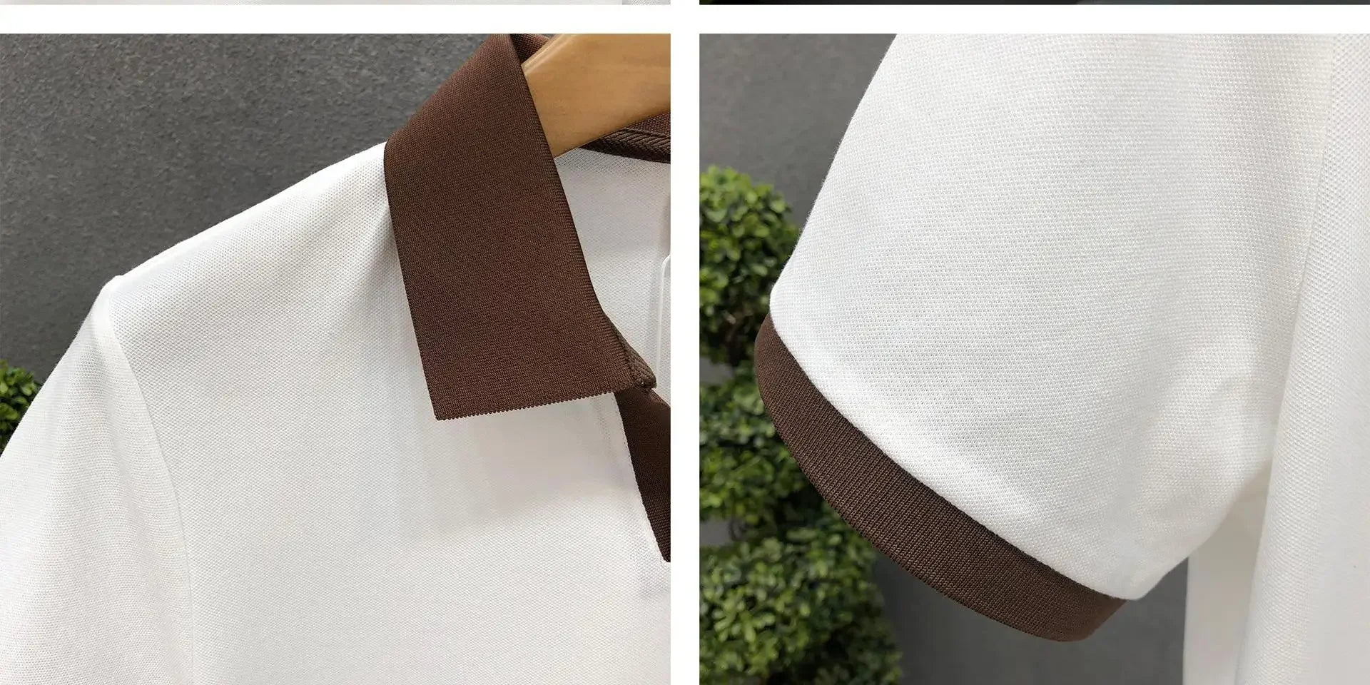 Men's Casual Polo Shirt Collared Short Sleeve Pique Cotton Breathable V-Neck Color Block Half Sleeve Summer Loose Top.