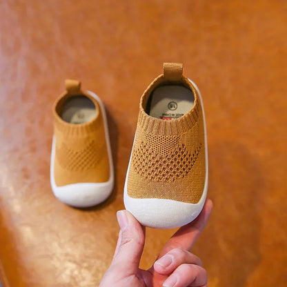 Baby Boys Casual Shoes Toddlers Girls Sneakers Stretch Fabric Kids Shoes Slip-on Soft Anti-skid Children Breathable Baby Flats.