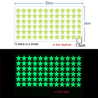 Glow Stickers Luminous In Darkness Fluorescent Star Wall Art 3D Home Decals For Kids Room Ceiling Switch Decoration.