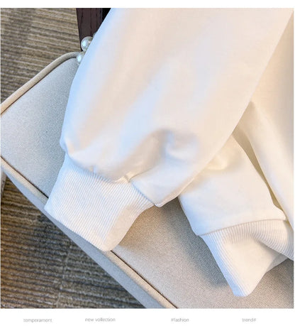 170 kg Plus Größe Damen Büste 170 Frühling Herbst Lose Langarm Druck Brief Pullover Sweatshirts 4XL 5XL 6XL 7XL 8XL 9XL.