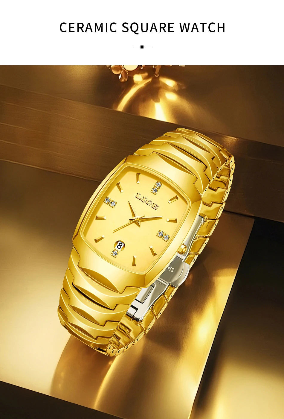 LIGE Fashion Luxury Woman Watch Simple Elegant Stainless Steel Casual Quartz Watches for Women Calendar Ladies Romantic Gift New.