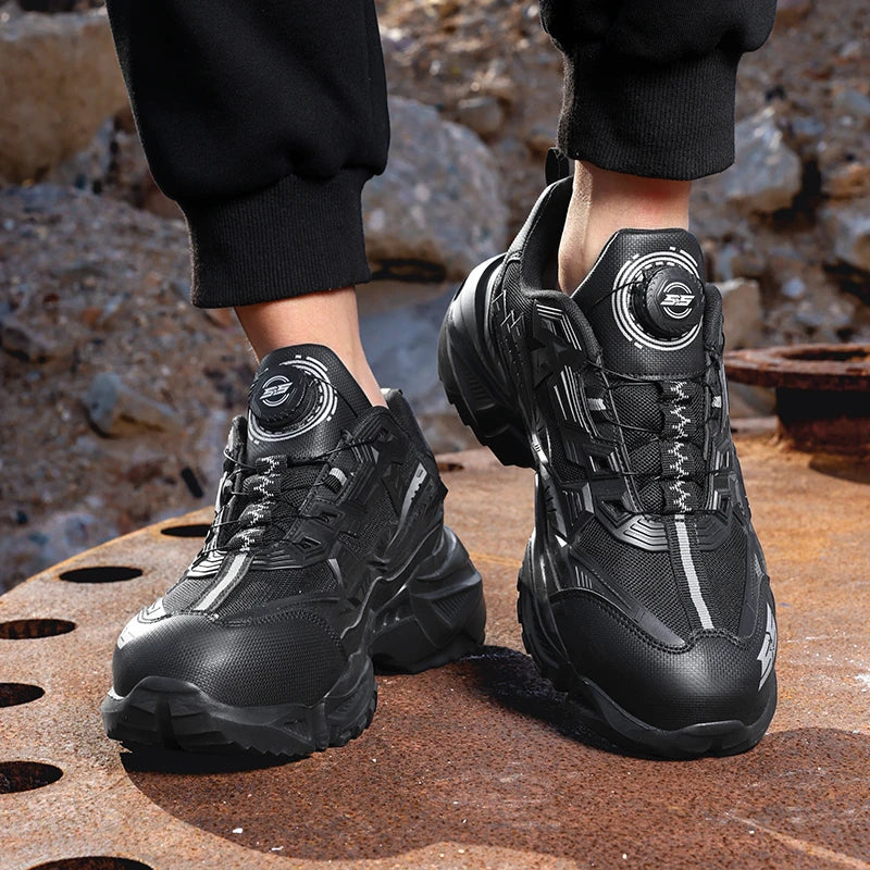 Men's Military Tactical Boots Army Boots Men Side Zipper Military Boots Men Anti-Slip Ankle Boots Work Safety Shoes Hiking Shoe.