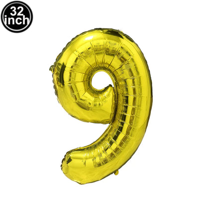 Blauer Ballon mit großen Zahlen, 32 Zoll, 0, 1, 2, 3, 4, 5, 6, 7, 8, 9, Geburtstag, Bachelorette-Luftballons, Figur, Golob-Party-Ballon-Dekoration