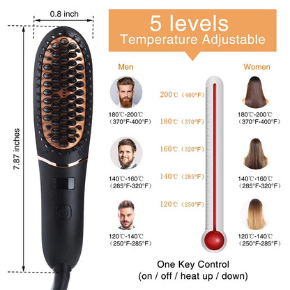 Hot Comb Beard Straightener Brush PTC Multifunctional Household Quick Beard Styler Hair Straightening.