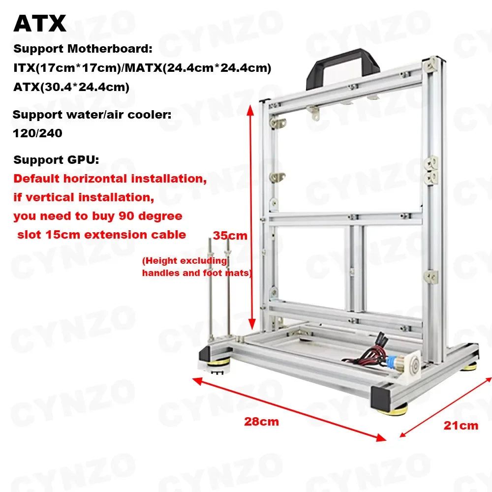 Open Computer Case Frame DIY Creative Rack Mini ITX MATX Gamer Cabinet ATX Air/Water Cooler 360 Desktop PC Gaming Chassis.