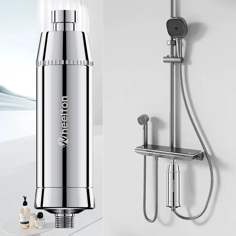 Wheelton SPA Bathing Remove Chlorine Water Filter Purifier Shower Filtration Soft Water Attach Extra 3 Cartridges.