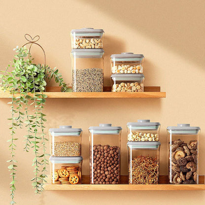 Airtight Food Storage Containers with Lids,Top Pop One Button Control,Air Tight Stackable Dry Cereal Container Set for Pantry.