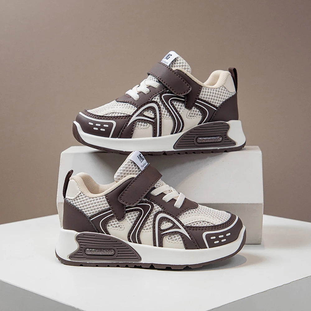 Autumn Children's Sport Shoes PU Leather Teenager Kid's Sneakers Anti-slippery Trend Fashion Girl's Sneakers Boy Running Shoes