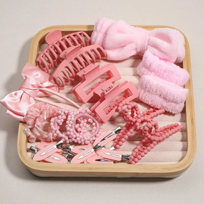 58-Piece Hair Accessories Set Butterfly End Hair Ties Shark Clip Flower Hair Grips Hair Bands Hair Accessories for Women Girls