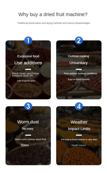 Food Dehydrator Home Fruit Digital Temperature Air Dryer Vegetable  Meat Medicinal Materials Smart Commercial Food Dehydrator.