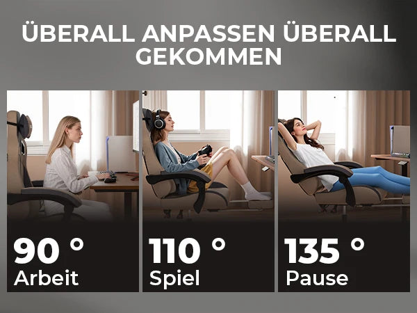 SUKIDA Ergonomischer Racing-Gaming-Stuhl, verstellbar, drehbar, mit Kopfstütze und Lordosenstütze für Büro und Gaming