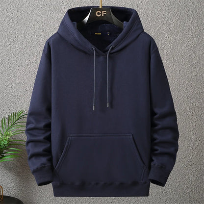 Large Size Men's Hoodie Jacket Hooded Long Sleeve Thick Warm Fleece Lined Sweatshirt Male Casual Winter 10XL 12XL Extra Big Plus.