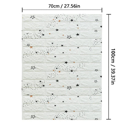 Retro Brick Pattern Room Decor PVC Home Decorations 3D Wallpaper Foam Wall Stickers DIY Self-adhesive 70cmX1m Renovation