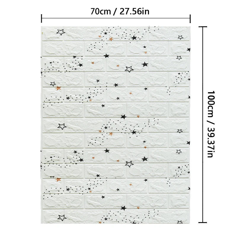 Pvc Brick Pattern Self-adhesive Wallpaper DIY Room Decor 1-10pcs 70cmX1m Waterproof Wall Stickers 3D Modern Home Decoration