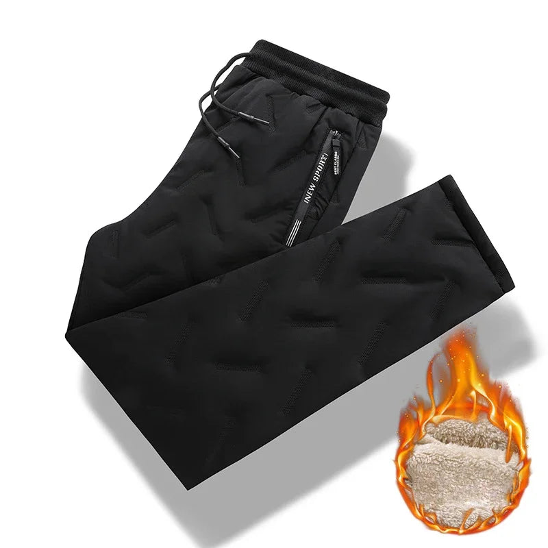 New Lambswool Pants for Men Winter Autumn Casual Proof Thick Fleece  Trousers Fashion Drawstring Plus Size Joggers Sweatpants.