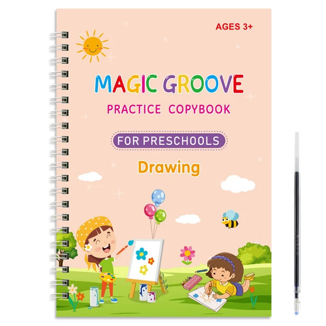 Reusable Magic Copybook Drawing Toys for Children Montessori Pen Control Training Writing Sticker Learning Educational Toy Kids.