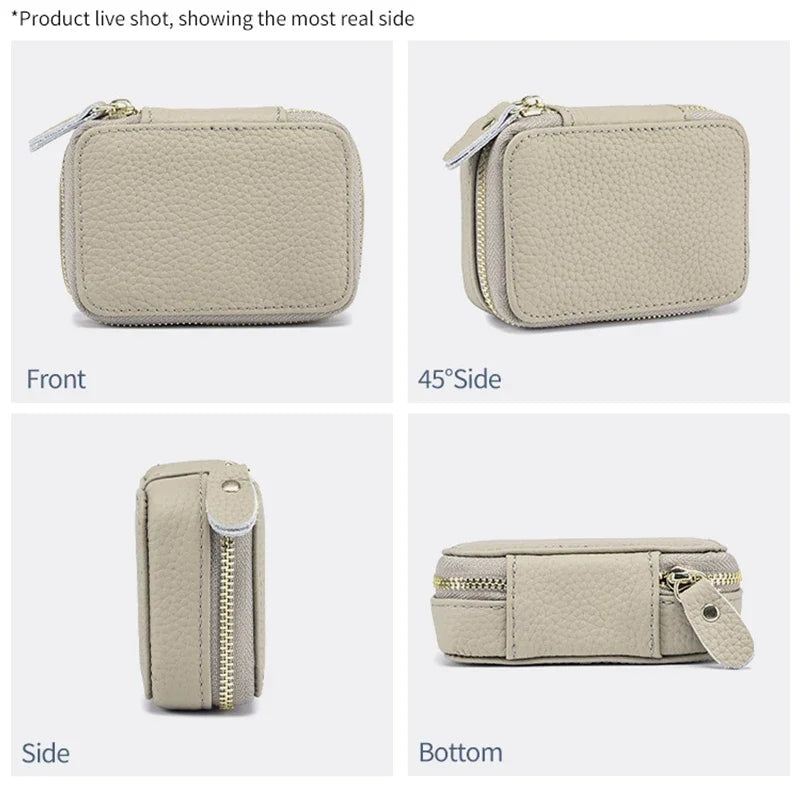 Lipsticks Case with Built-In Mirror Mini Cosmetic Bag Zipper Makeup Organizer Coin Pouch Travel Contact Lens Case Lipstick Purse.