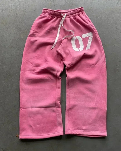 Embroidered sweatpants two-piece set Y2K clothing men's hip-hop oversized sweatpants casual zipper hoodie.