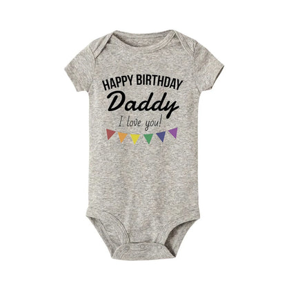 Alles Gute zum Geburtstag Papa Baby Body Vater Party Jungen Mädchen Outfit Strampler Säugling Sommer Kleinkind Kurzarm Kleidung Ropa Geschenke