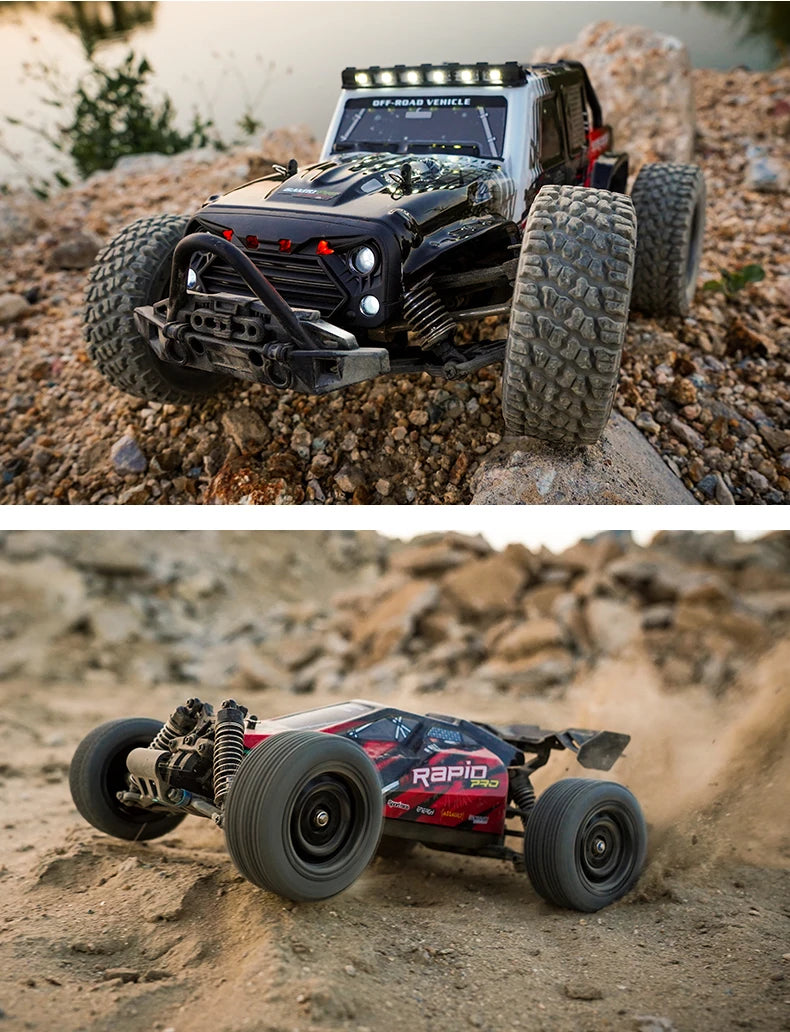 Teeggi 16101 /16102 PRO 1:16 High Speed RC Car With LED Light Drift 70KM/H 4WD RC Off-Road Car Monster Truck Toy For Kid Gifts