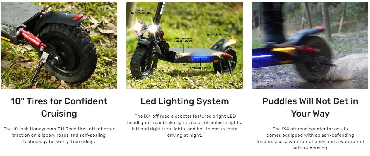 iScooter ix4 Foldable Adult Electric Scooter E-Scooter 45 KM/H Electric Kick Scooter 800W Skateboards 48V 15Ah Kickboard.