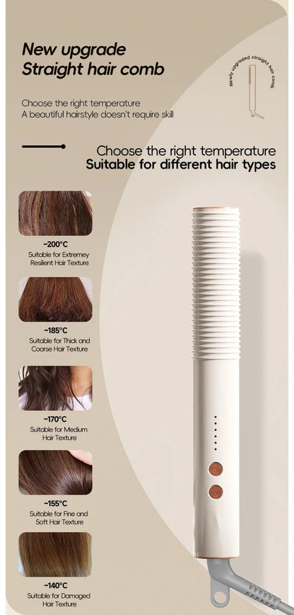 Electric Curling Stick Women's Chicken Rolls Water Ripple Lazy Straight Hair Comb Fan Small Splint Straight Curling Dual-use.