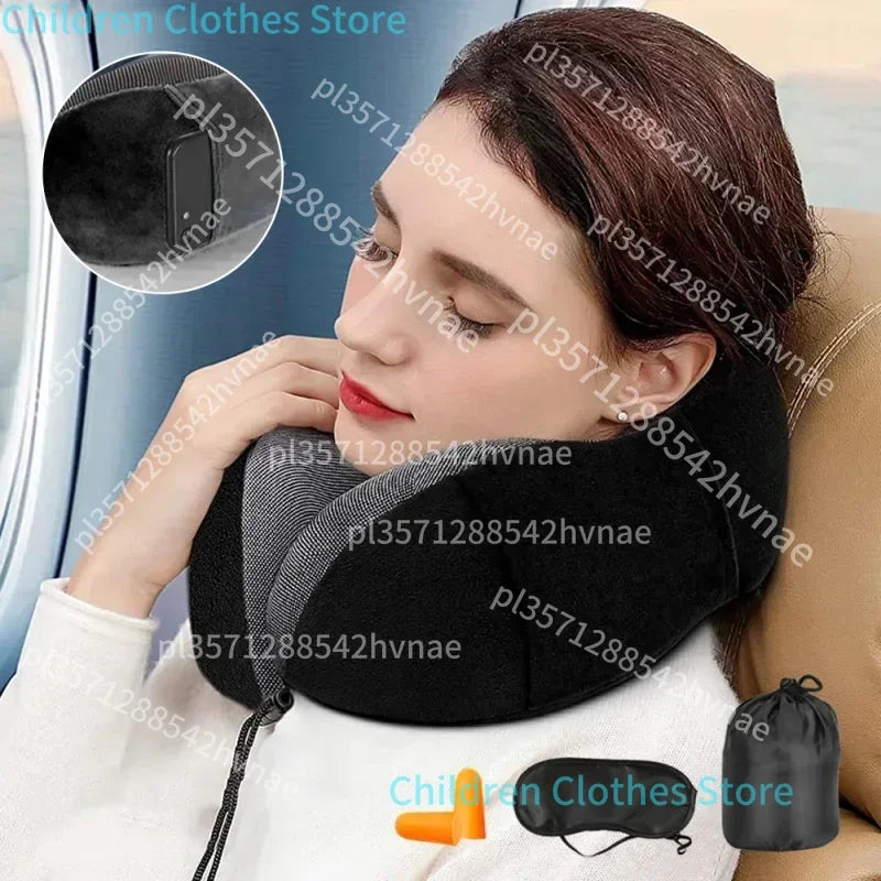 Memory Foam U-shaped Neck Pillow Neck Cushion Soft Neckrest Pad  Portable Travel Pillow Cervical Healthcare Massage Neck Pillow.