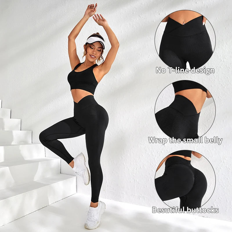 Frauen Sport Leggings V-taille Elastische Pfirsich Gesäß Fitness Hosen Mit Erhöhte Hüften Und Hohe Taille Nahtlose Yoga Hosen Engen.