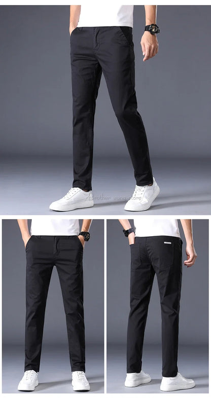 Thin Men's Pants Classic 7 Colors Summer New Casual Pant Business Fashion Stretch Cotton Slim Brand Male Trousers.