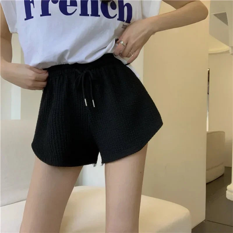 Women Gym Fitness Running Shorts Women's Summer Thin Style Loose Casual Large Size Wide Leg High Waist A-word Sports Hot Pants.