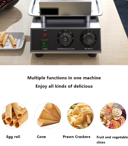 Household 220v NS-10 Ice Cream Egg Pastry Machine Crispy Egg Roll Machine Baked Waffle Cake Baking Pan Crispy Machine Baking Too.