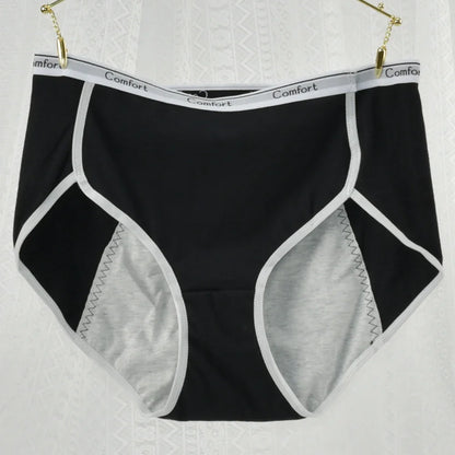 1Pack Women's Period Underwear Mid Waist Anti-Leakage Cotton Panties Comfortable Menstrual Briefs for Teens Ladies Intimates