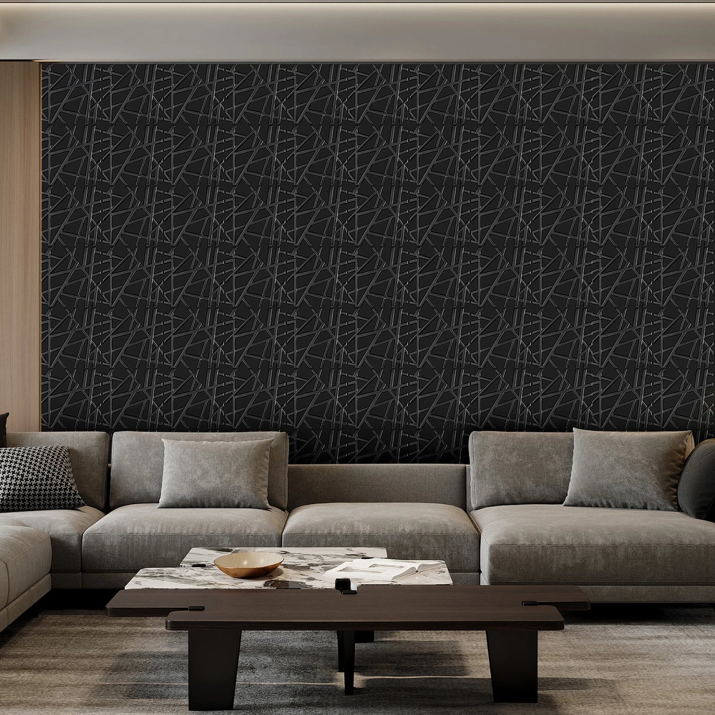 KUUJOJO 12pcs 3D textured wall panel for indoor wall decoration, suitable for living room, hall, bedroom, hotel, office