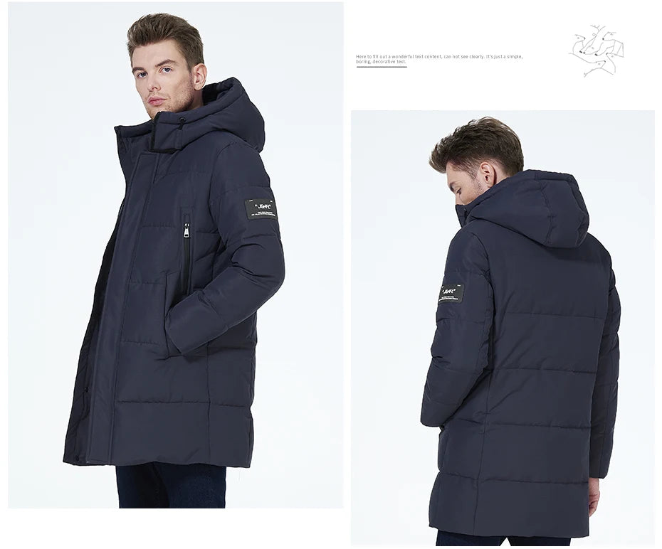 ICEbear 2023 winter jackets for men casual cotton coat mid-length Puffer parkas MWD3061D.