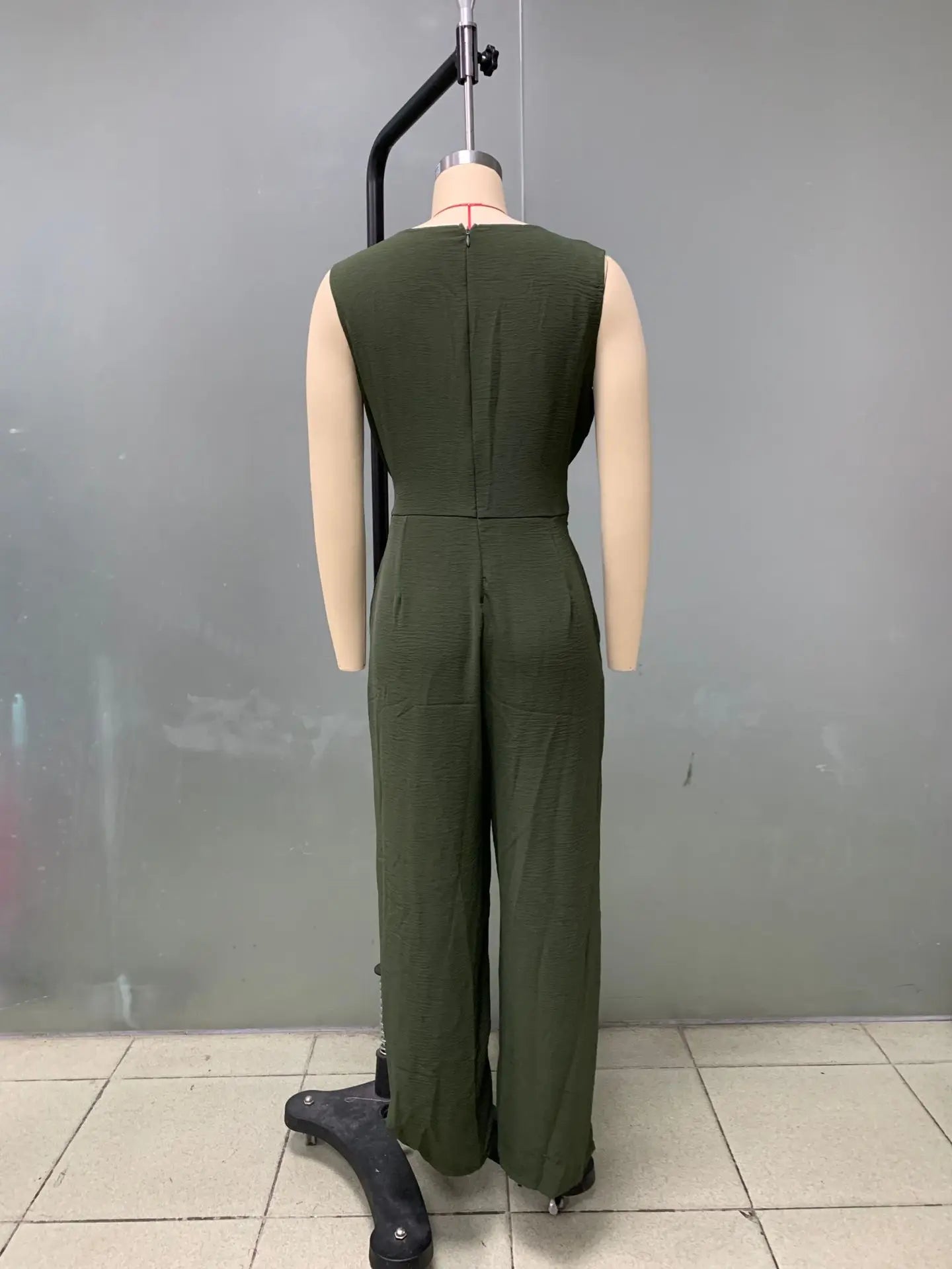 Summer High Waist Lace-up Jumpsuits Women 2025 New Sleeveless V-neck Side Pocket Solid Casual Jumpsuit Office Ladies Rompers.