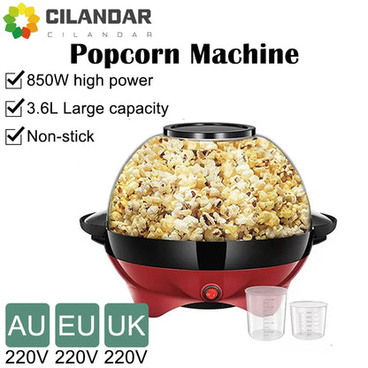 Household 850W electric popcorn machine automatic hot Pipoqueir machine Home-made Diy Popcorn Movie Snack Sonifer Popper.