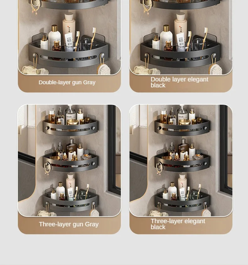 2PCS Badezimmer Regale Küche Lagerung Organizer Kunststoff Shampoo Rack Dusche Regal Bad Zubehör Kein Bohrer Regal