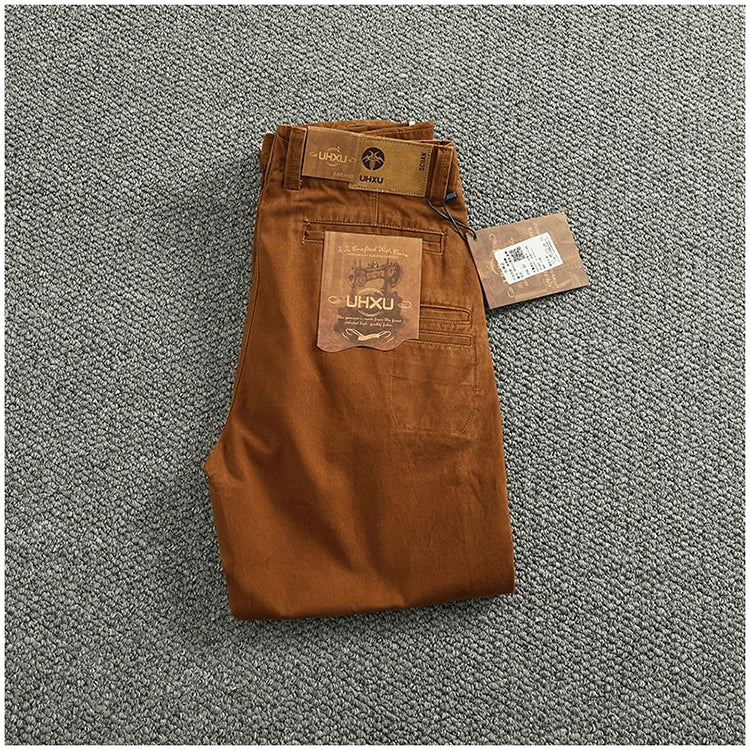 Spring And Autumn New American Retro 100% Cotton Multi-pocketed Washed Old Straight Casual Pants Loose Fashion Cargo Trousers.