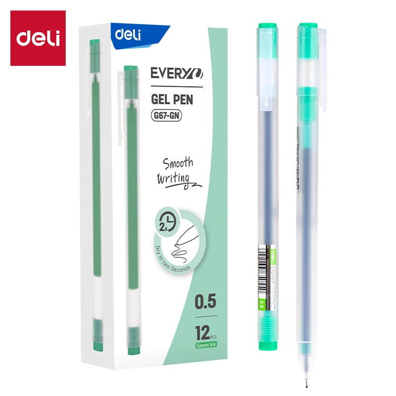 Deli 12 Teile/satz Gel Stift Schule Stifte Set Stift 0,5 MM Farbe Tinte Schreibwaren Student LieferungenWasser-basierte Stift Schreiben malerei Werkzeuge