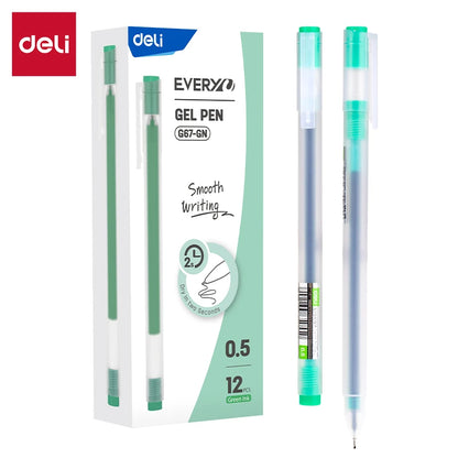 Deli 12 Teile/satz Gel Stift Schule Stifte Set Stift 0,5 MM Farbe Tinte Schreibwaren Student LieferungenWasser-basierte Stift Schreiben malerei Werkzeuge