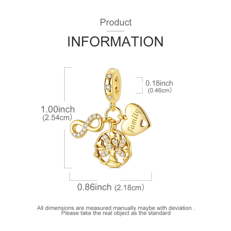 Gold Series DIY Charms Bead Original 925 Sterling Silver Inlaid Zirconium Sun Leopard Pendants Fit Bracelet Jewelry Gift Marking.