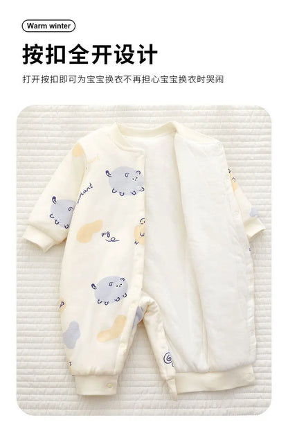 Somenie Neugeborenen Baby Onesie Verdickte Winter Reine Baumwolle Baby Body Warme Baumwolle Winter Niedlich Gedruckt Jungen Mädchen Onesie.