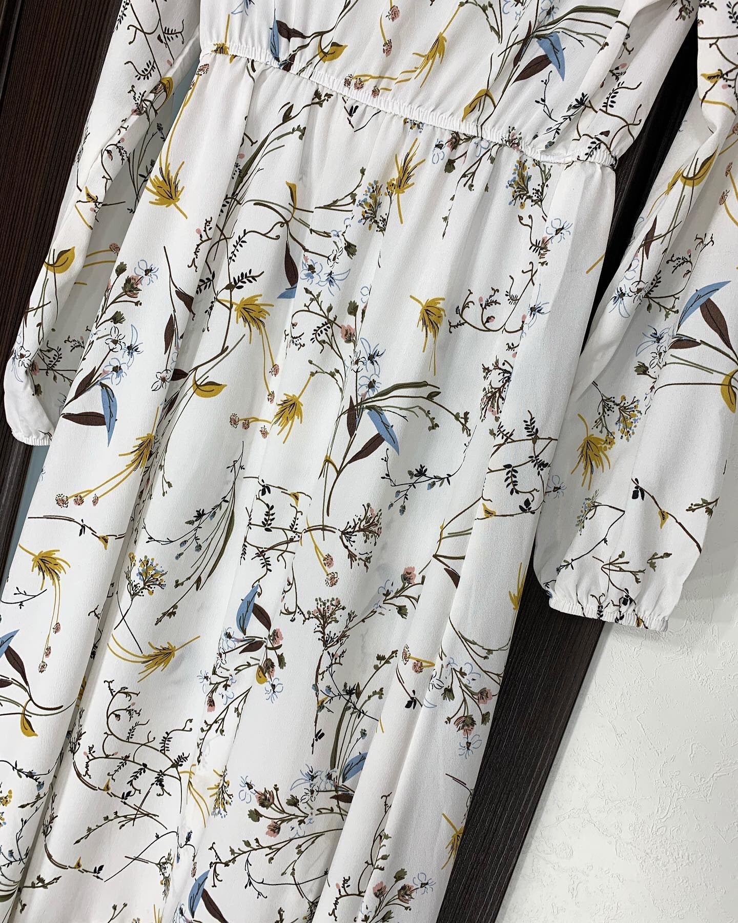 Frühling Sommer Frauen Maxi Kleider Casual Volle Hülse Floral Gedruckt Oansatz Frau Bohe Strand Party Lange Kleid Mujer Vestidos.