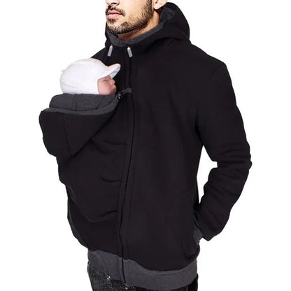 Autumn Winter Kangaroo Baby Carrier Hooded Hoodies Sweatshirt For Father Babywearing Jacket Multifunctional Kangaroo Clothes.