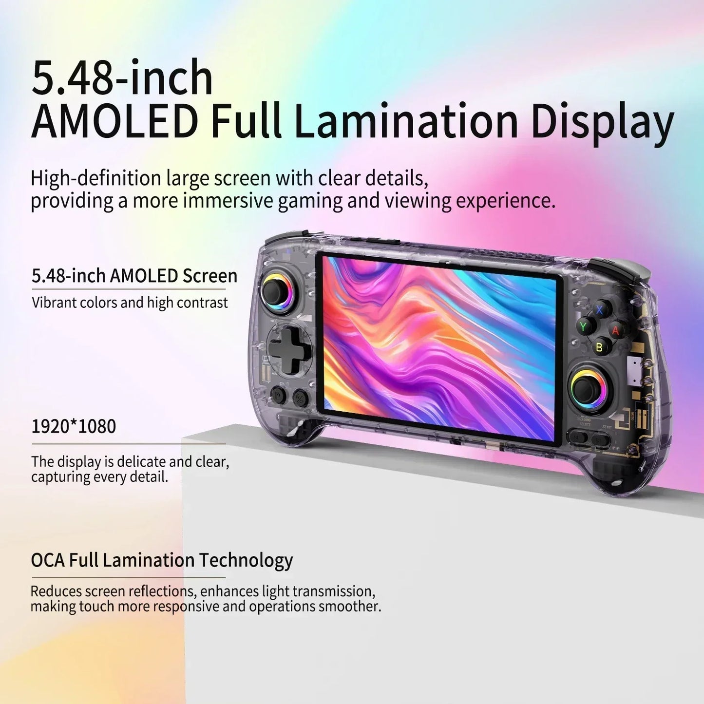 ANBERNIC RG557 Portable Game Console , 5.48" AMOLED Display, 8300mAh , Android 14, Retro Video Game Player For Birthday Gifts.