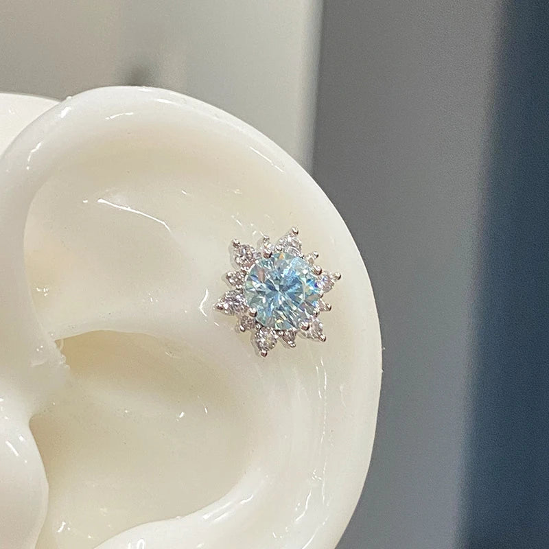 1 PCS Star Silver Color 316L Stainless Steel Ear Bone Nail for Women New Fashion Allergy Prevention Jewelry Gifts.