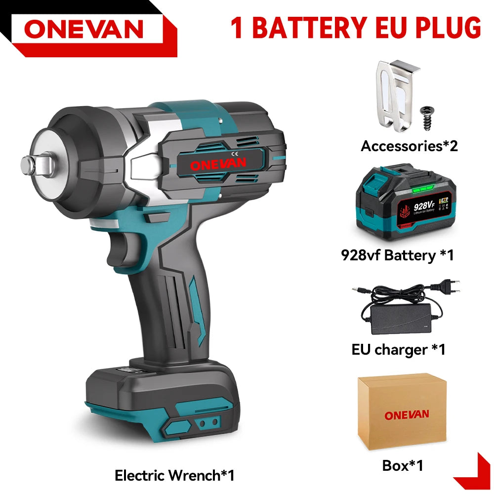 ONEVAN 2800N.M Bürstenloser elektrischer Schlagschrauber 1/2 Zoll Akku-Drehmomentschlüssel Schraubendreher Elektrowerkzeug für Makita 18V Batterie Pin