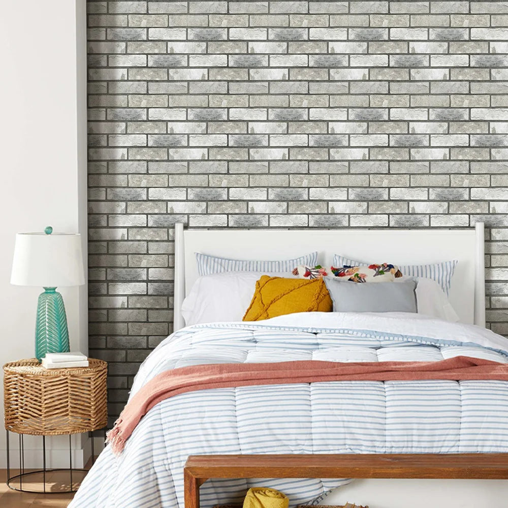 10/20 Pcs, 3D Faux Stone Peel and Stick Wall Panels, PVC Waterproof Wall Stickers ,Kitchen, Bathroom Wall Decoration, Backsplash