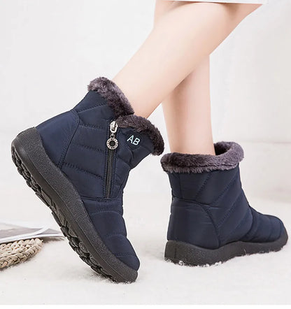 Women's Boots Women's Ankle Boots With Fur Winter Shoes Women Low Heels Winter Boots Snow Waterproof Botas Mujer Winter Footwear.